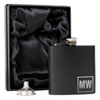 Personalised Initials Black Hip Flask | Inspired Creative Gifts | UK Supplier