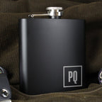 Personalised Initials Black Hip Flask | Inspired Creative Gifts | UK Supplier