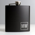 Personalised Initials Black Hip Flask | Inspired Creative Gifts | UK Supplier