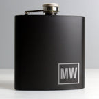 Personalised Initials Black Hip Flask | Inspired Creative Gifts | UK Supplier