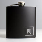 Personalised Initials Black Hip Flask | Inspired Creative Gifts | UK Supplier
