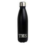 Personalised Initials Black Metal Insulated Drinks Bottle | Inspired Creative Gifts | UK Supplier