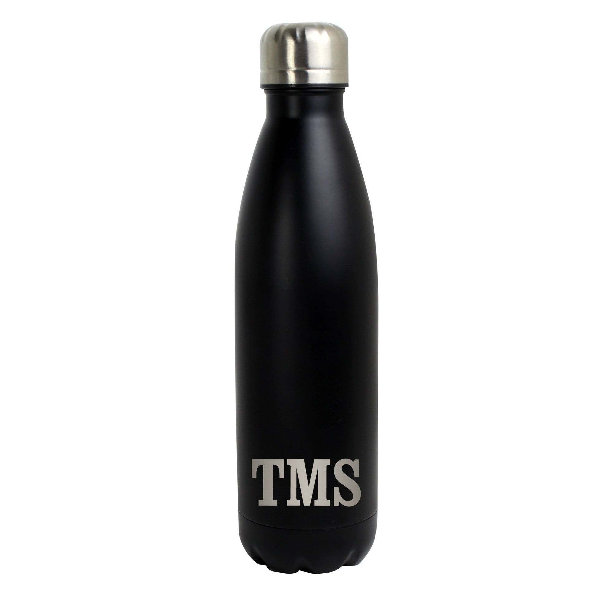 Personalised Initials Black Metal Insulated Drinks Bottle | Inspired Creative Gifts