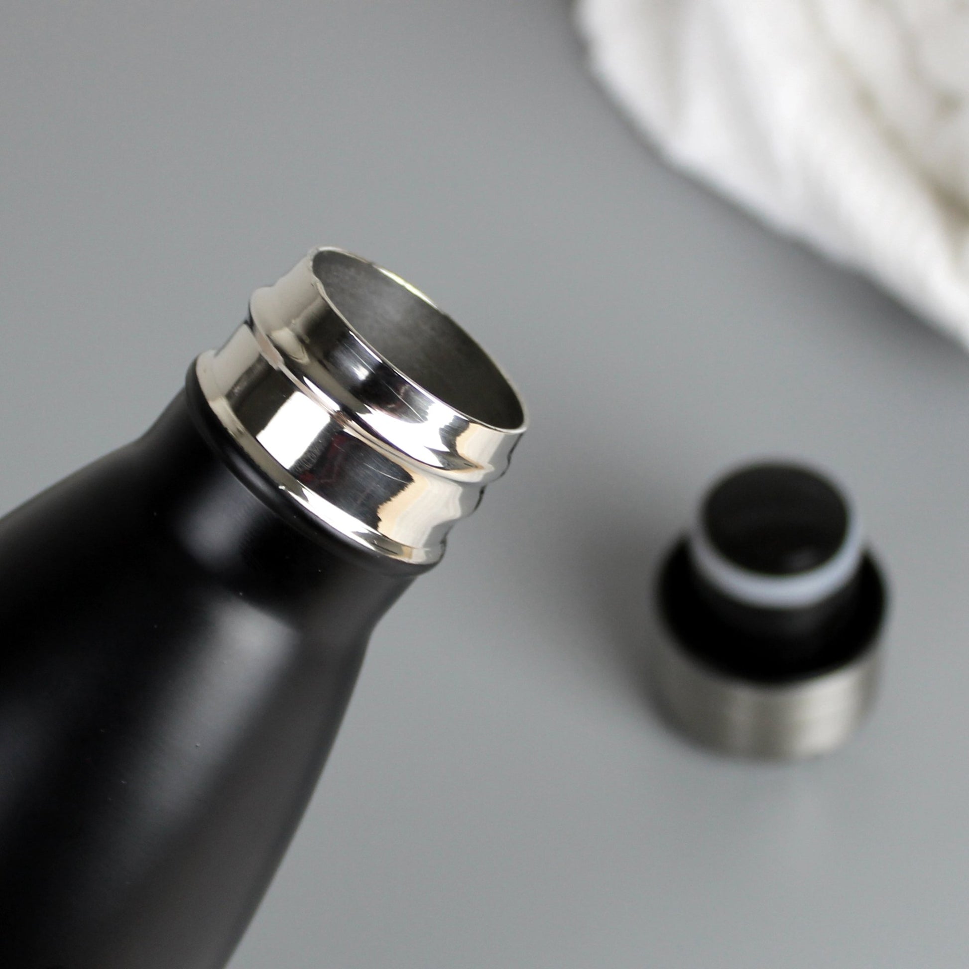 Personalised Initials Black Metal Insulated Drinks Bottle | Inspired Creative Gifts