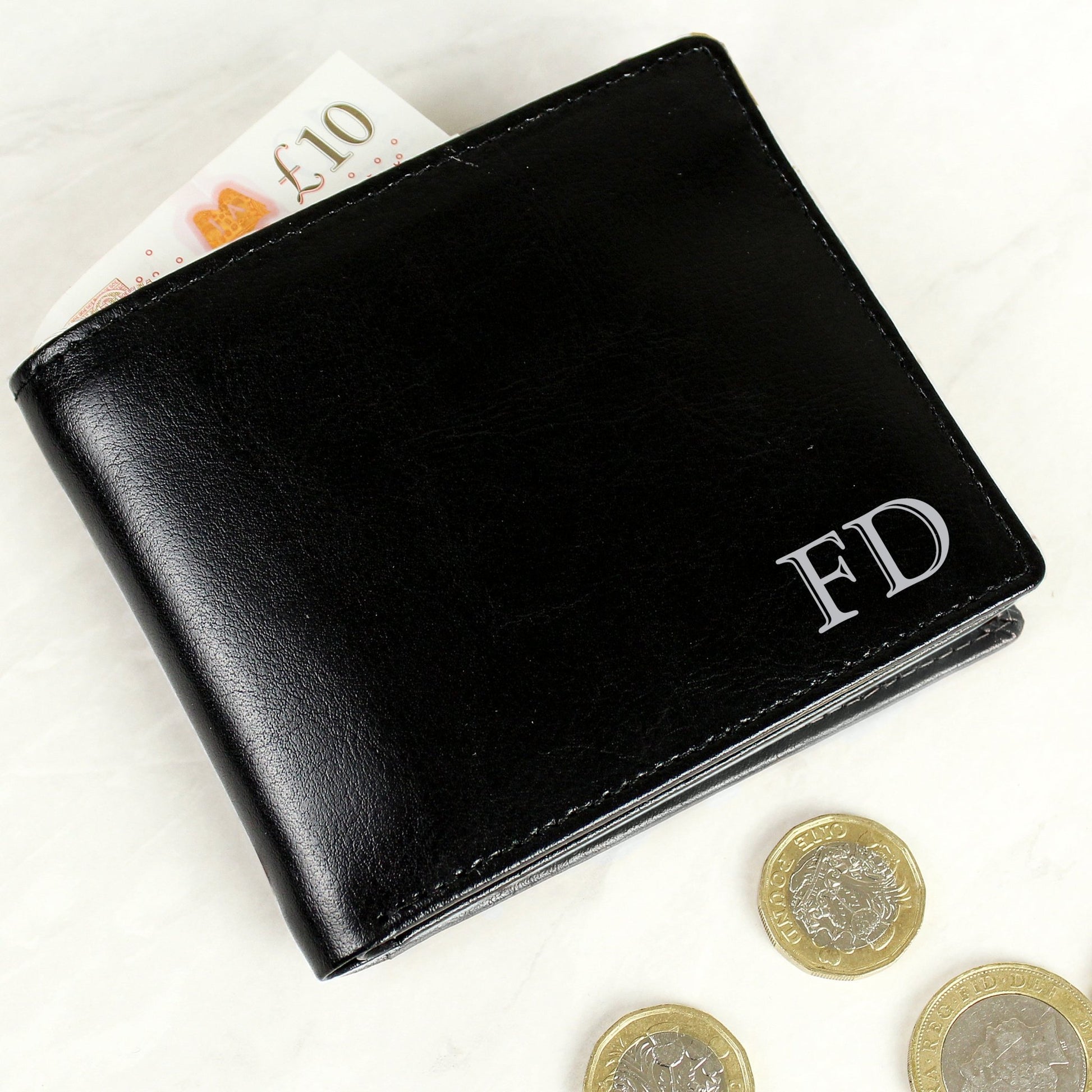 Personalised Initials Leather Wallet | Inspired Creative Gifts | UK Supplier