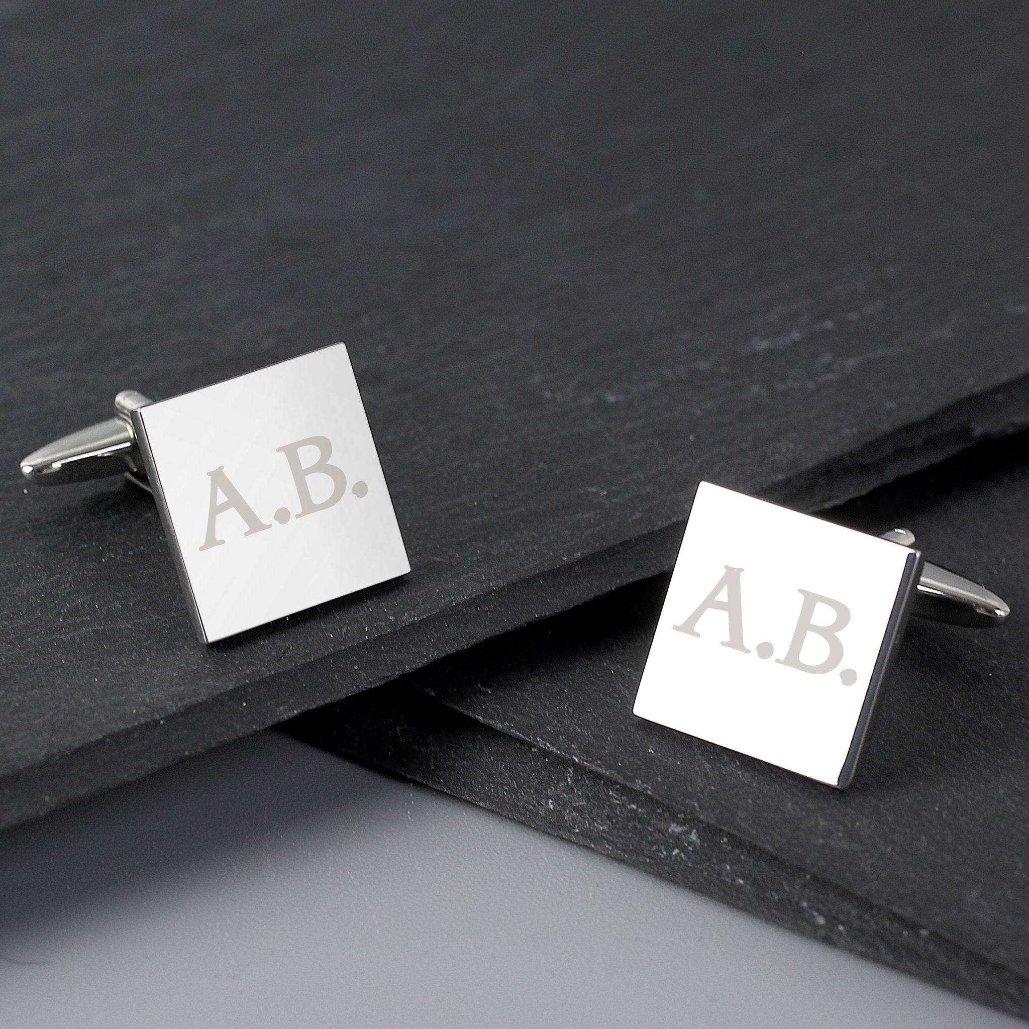 Personalised Initials Square Cufflinks | Inspired Creative Gifts | UK Supplier