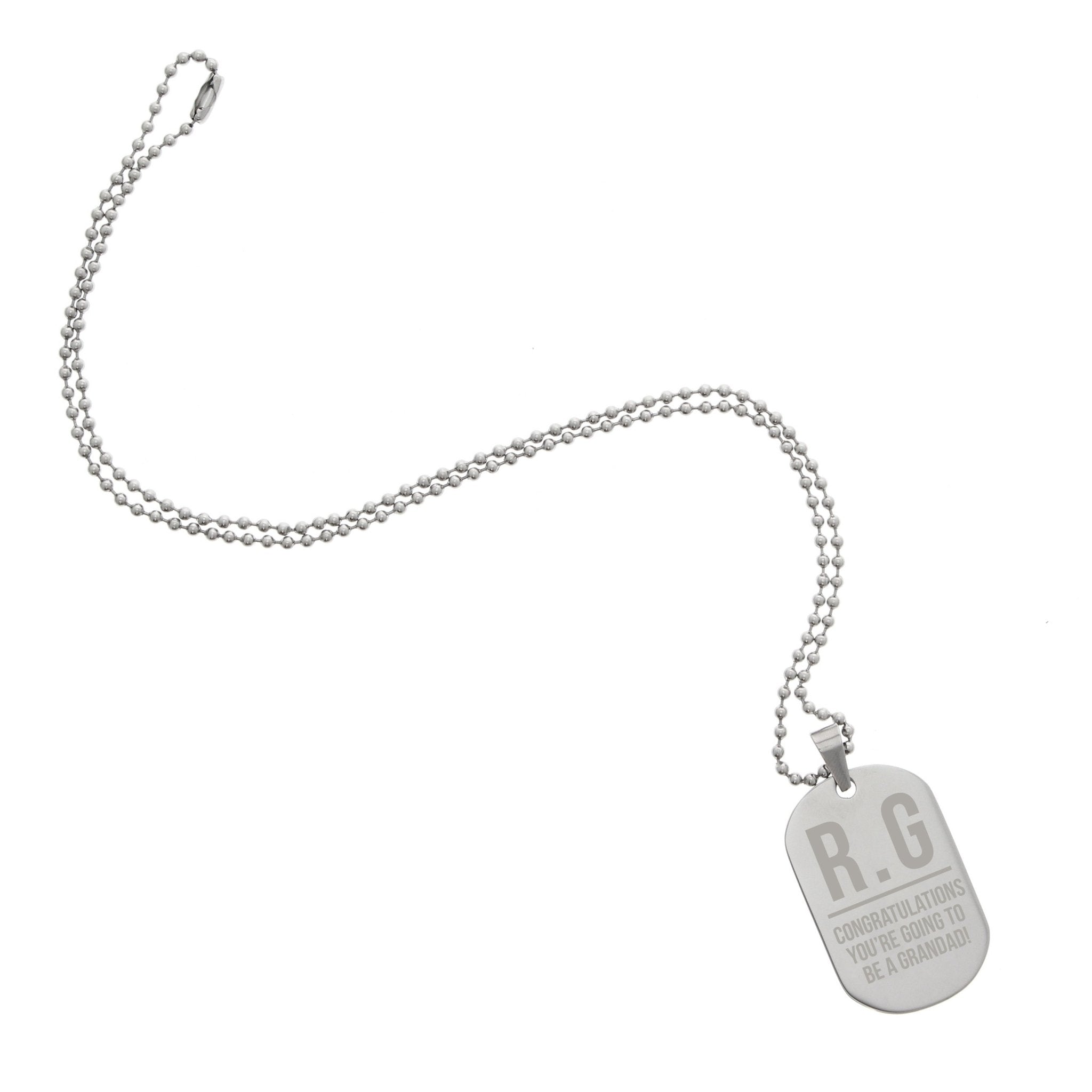 Personalised Initials Stainless Steel Dog Tag Necklace | Inspired Creative Gifts | UK Supplier