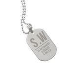 Personalised Initials Stainless Steel Dog Tag Necklace | Inspired Creative Gifts | UK Supplier