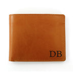 Personalised Initials Tan Leather Wallet | Inspired Creative Gifts | UK Supplier