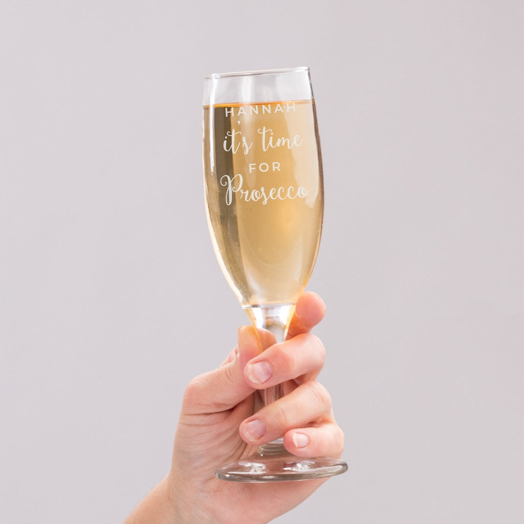 Personalised 'It's Time for Prosecco' Flute | Inspired Creative Gifts | UK Supplier