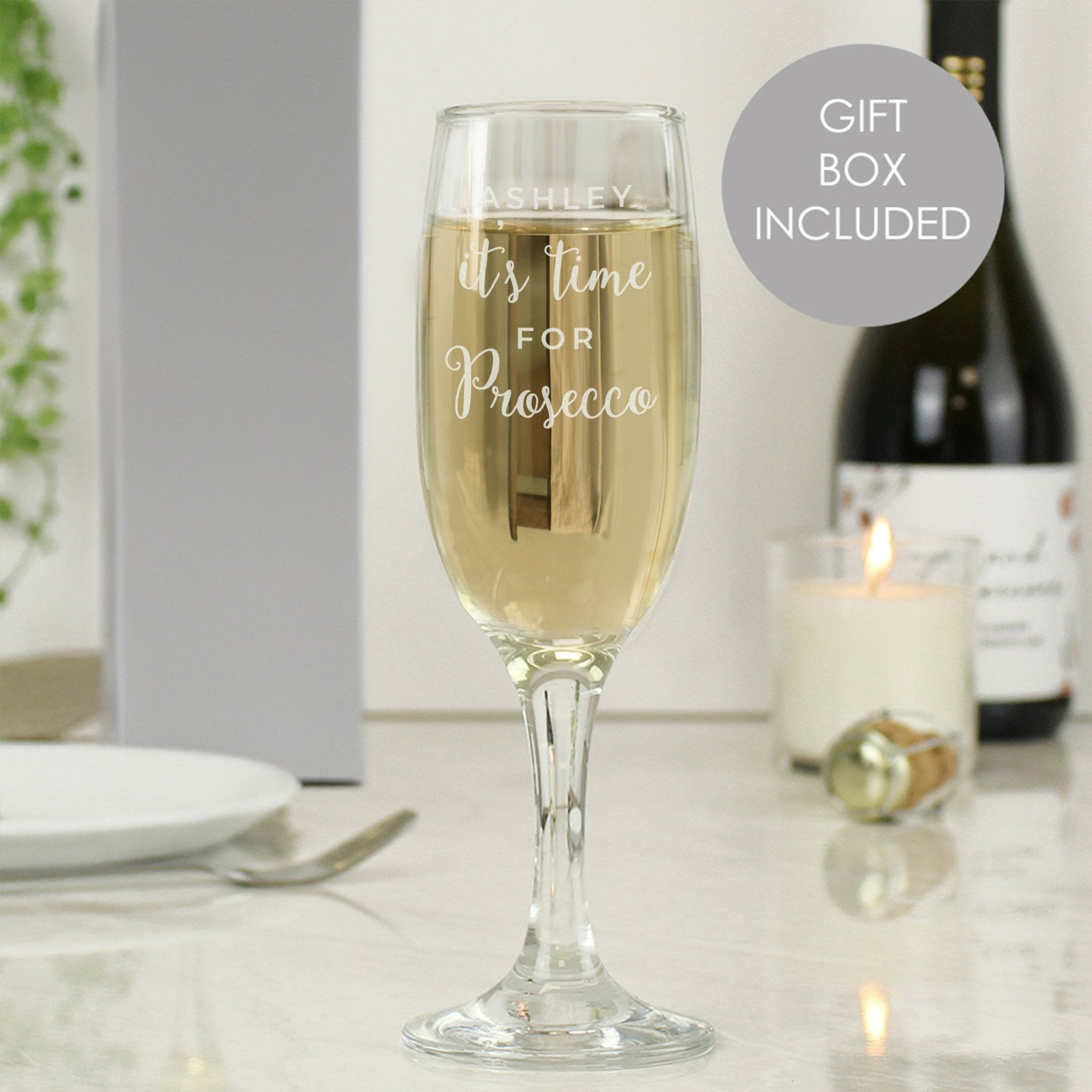 Personalised 'It's Time for Prosecco' Flute | Inspired Creative Gifts | UK Supplier