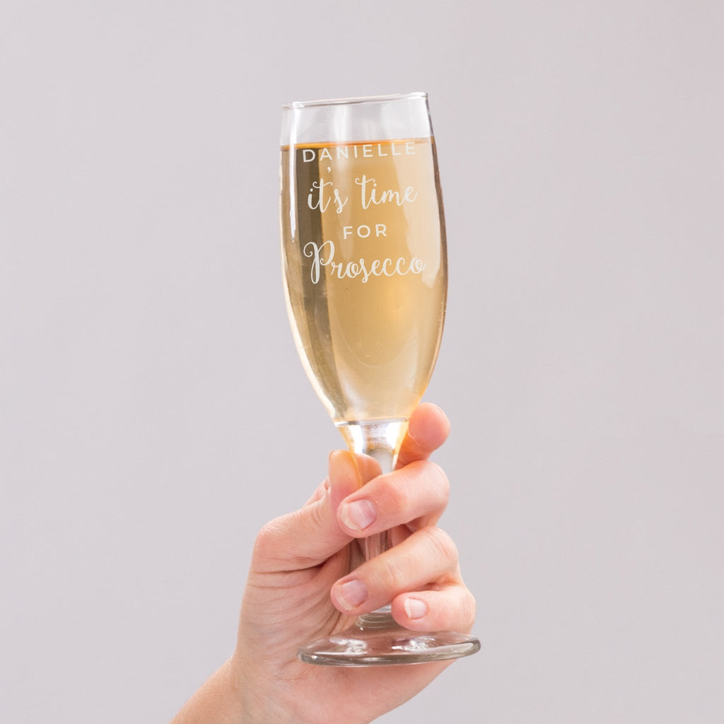 Personalised 'It's Time for Prosecco' Flute | Inspired Creative Gifts | UK Supplier