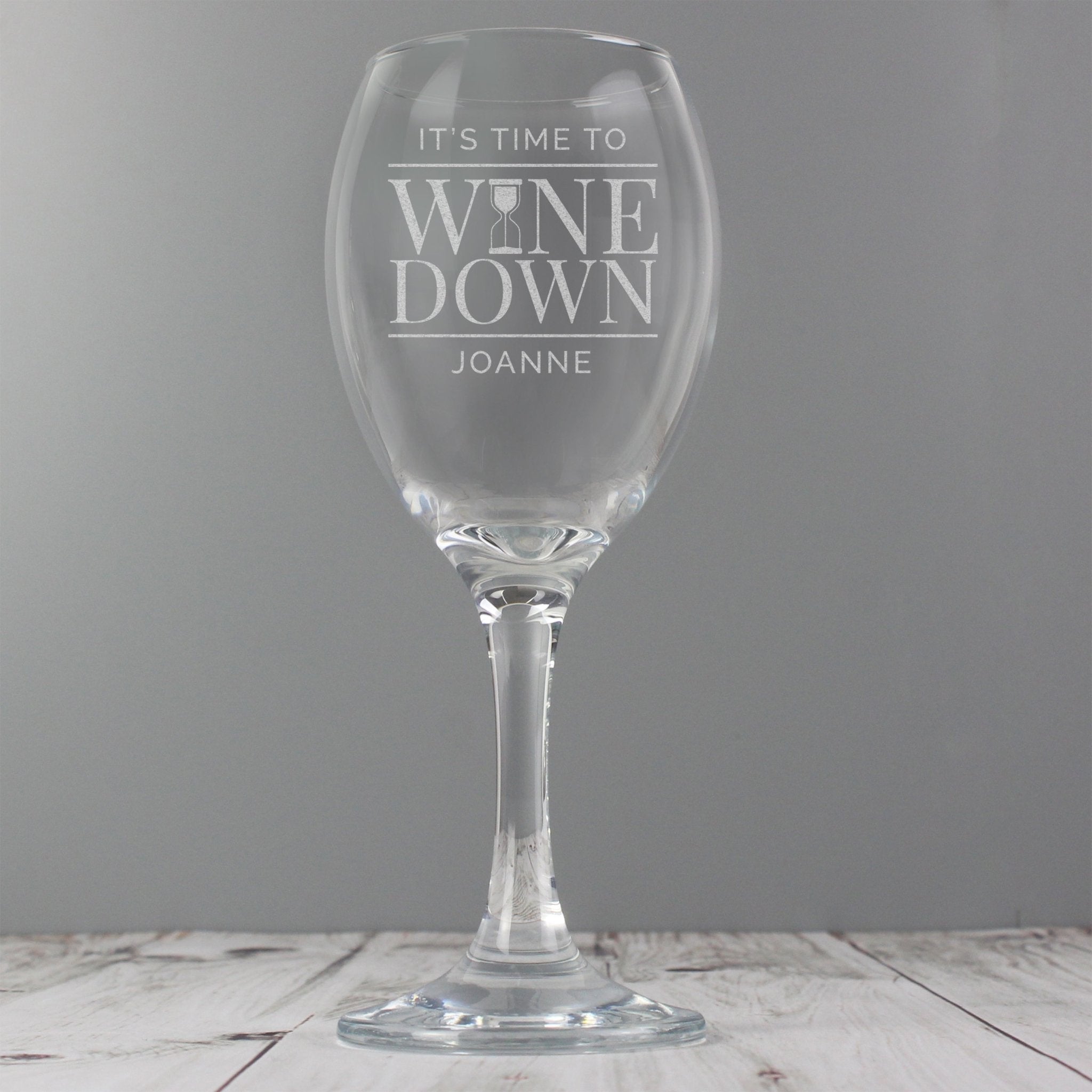 Personalised 'It's Time to Wine Down' Wine Glass | Inspired Creative Gifts | UK Supplier