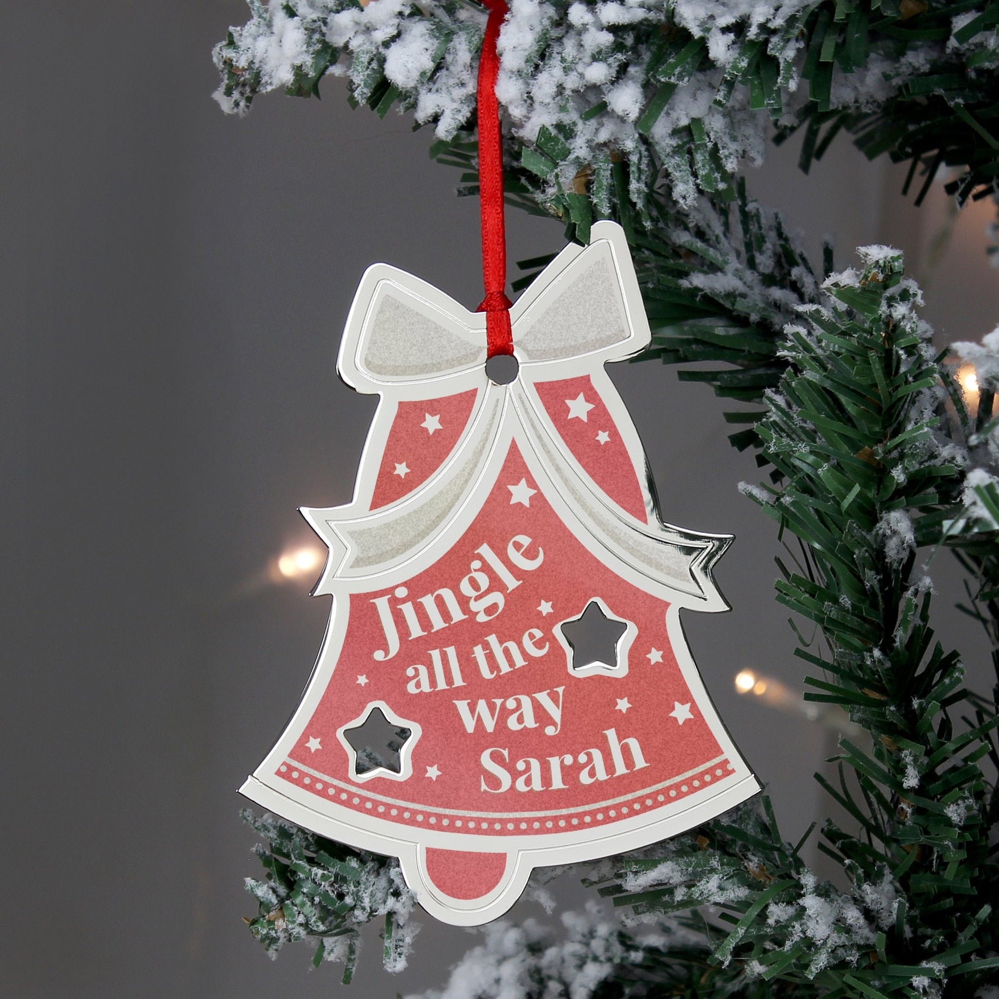 Personalised Jingle All The Way Bell Decoration | Inspired Creative Gifts | UK Supplier