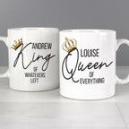 Personalised King and Queen of Everything Mug Set | Inspired Creative Gifts | UK Supplier
