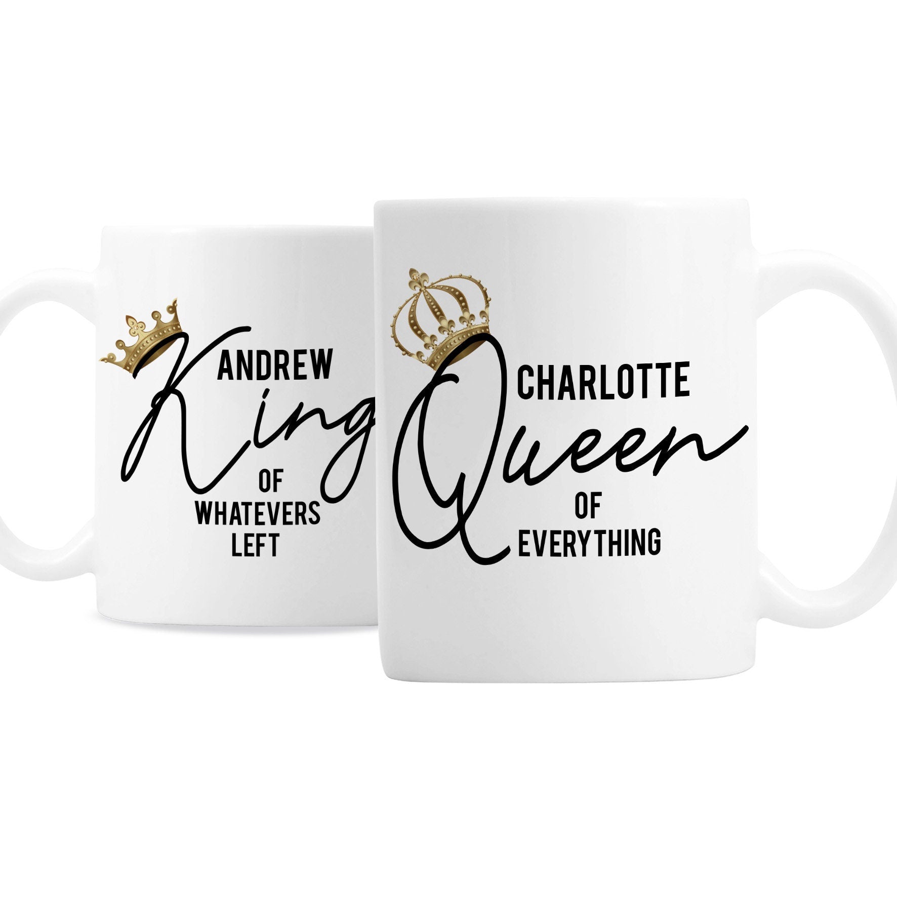 Personalised King and Queen of Everything Mug Set | Inspired Creative Gifts | UK Supplier