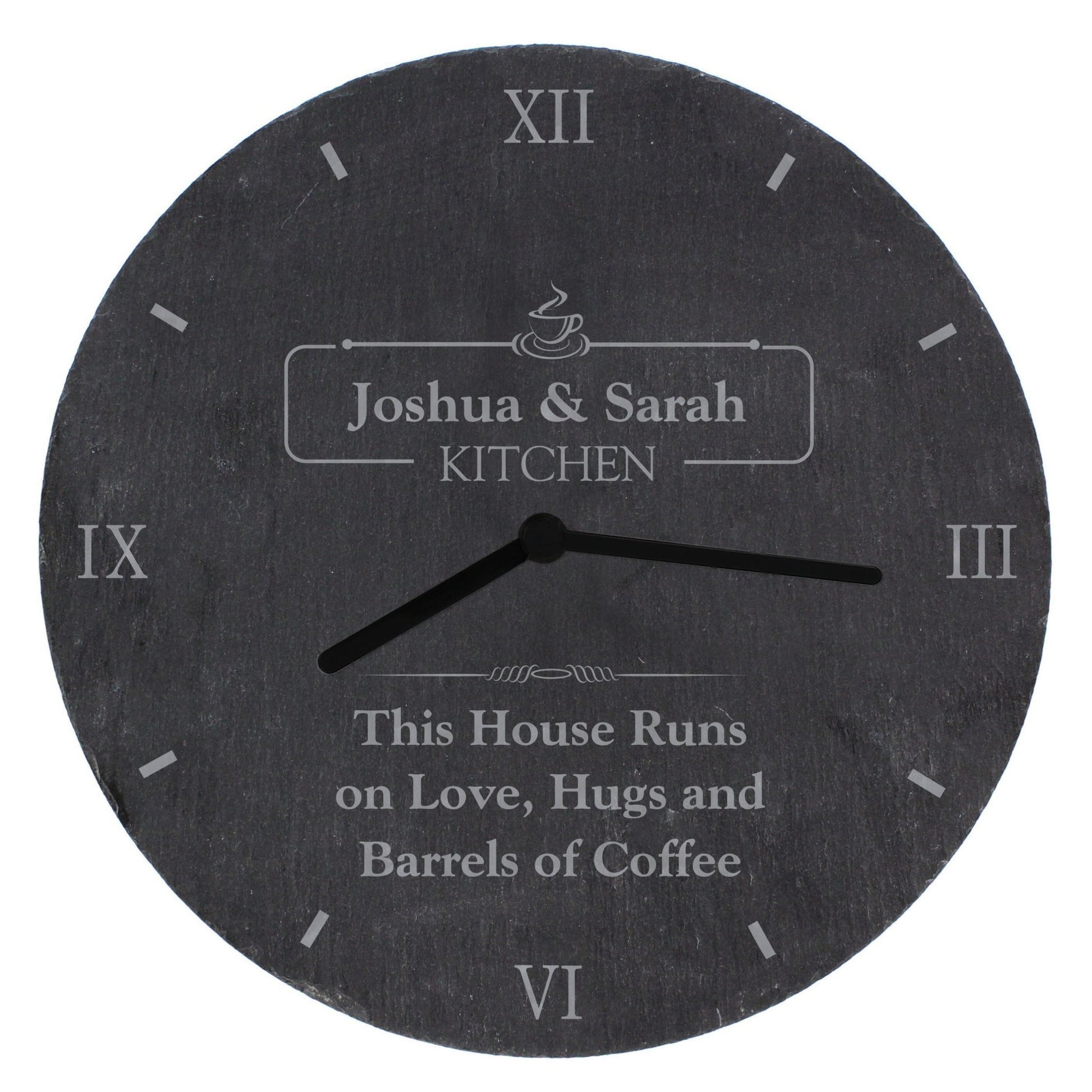 Personalised Kitchen Slate Clock | Inspired Creative Gifts | UK Supplier