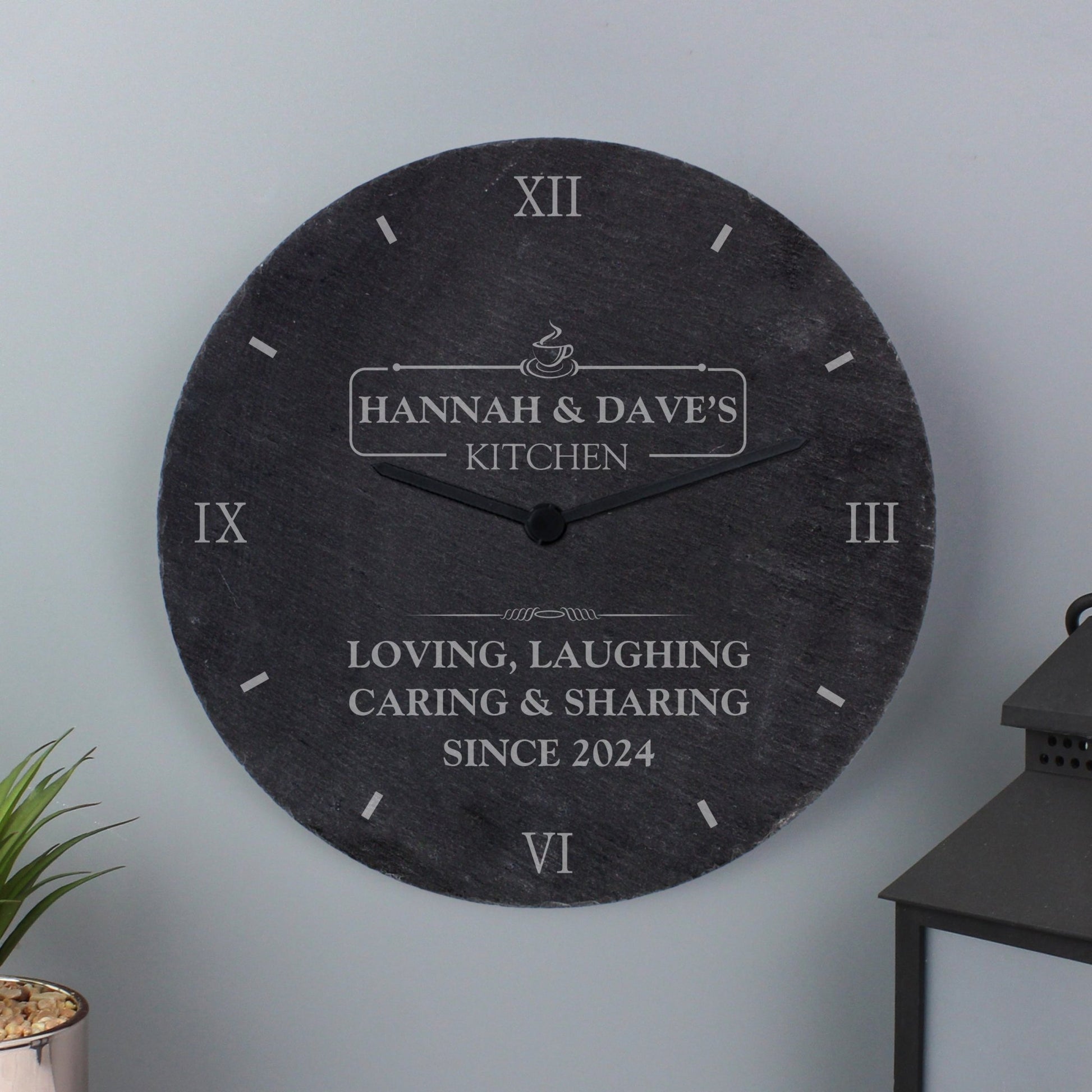 Personalised Kitchen Slate Clock | Inspired Creative Gifts | UK Supplier