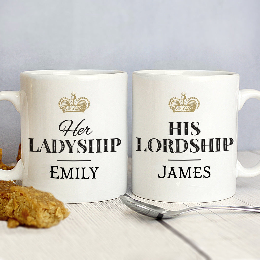 Personalised Ladyship and Lordship Mug Set | Inspired Creative Gifts | UK Supplier