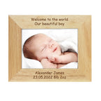 Personalised Landscape 5x7 Landscape Oak Finish Photo Frame | Inspired Creative Gifts | UK Supplier