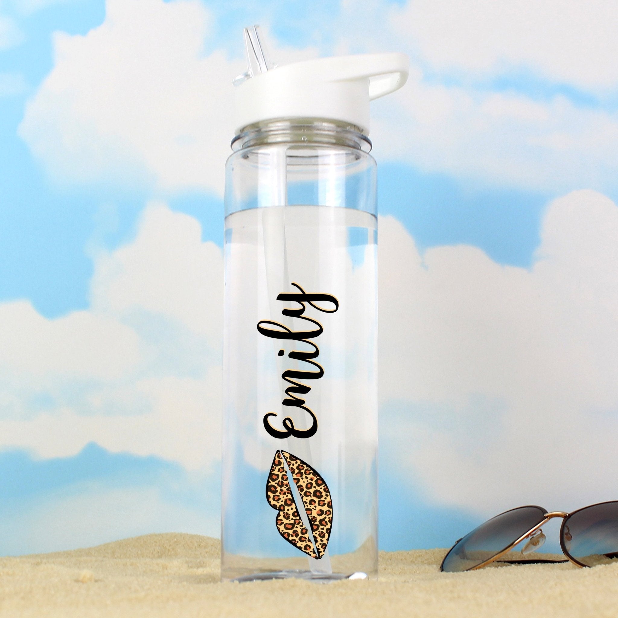 Personalised Leopard Lips Water Bottle | Inspired Creative Gifts | UK Supplier