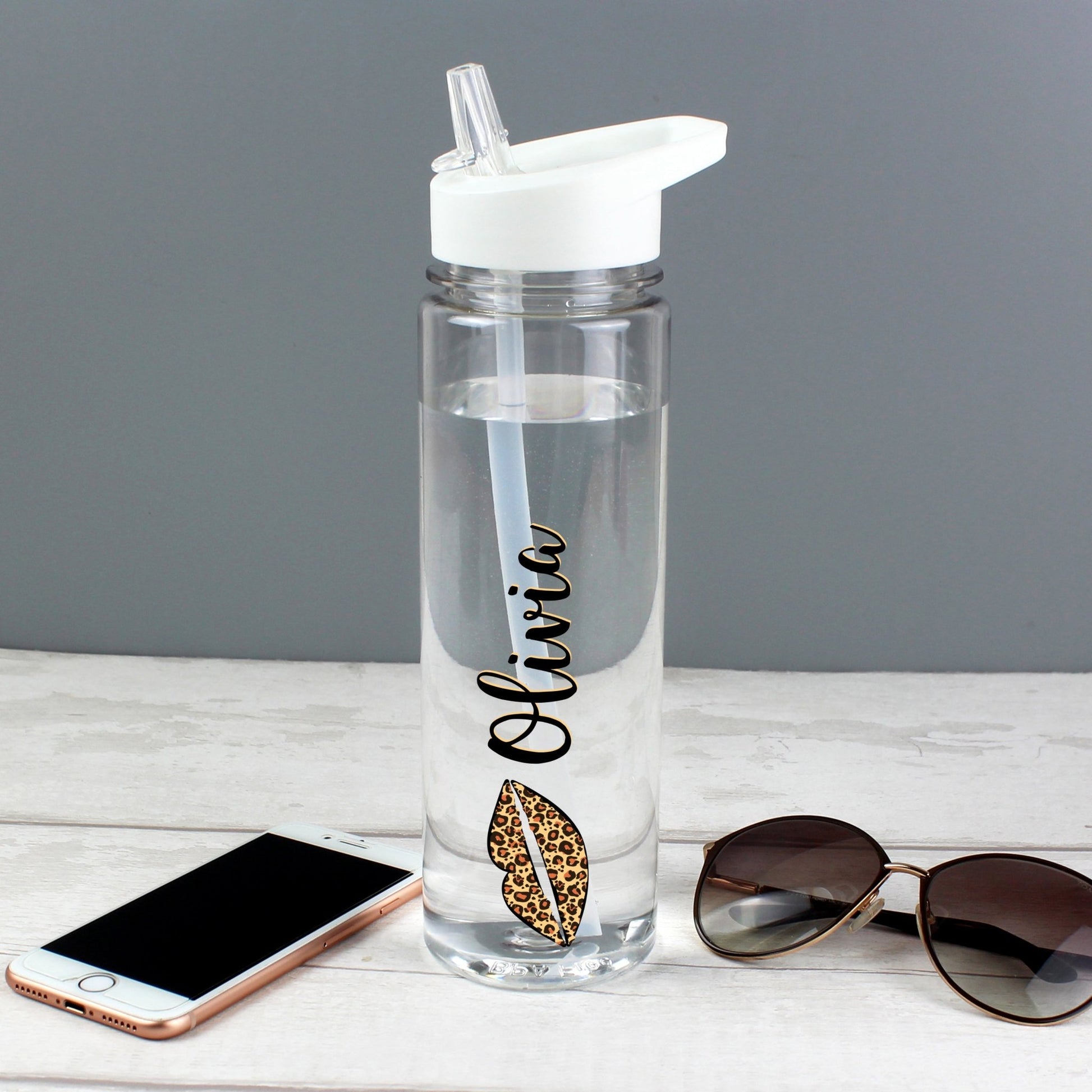Personalised Leopard Lips Water Bottle | Inspired Creative Gifts