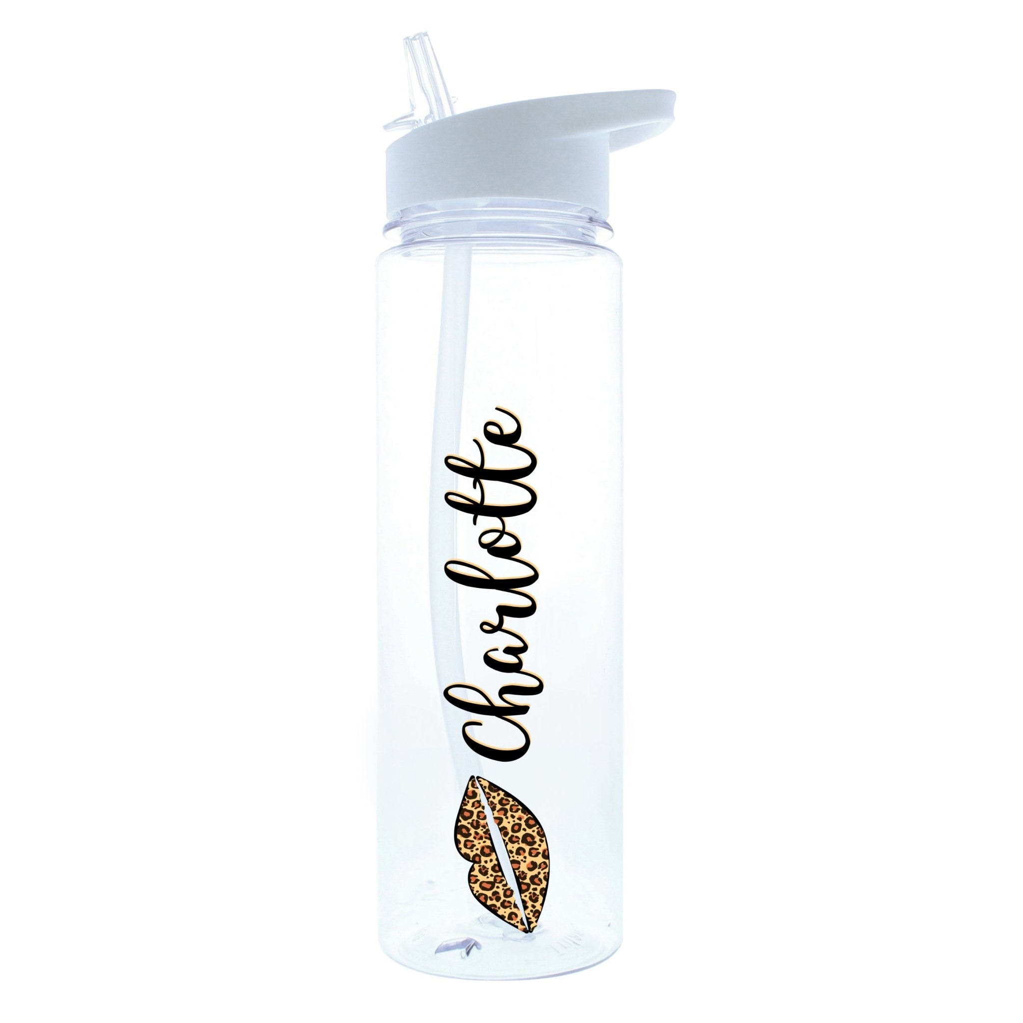 Personalised Leopard Lips Water Bottle | Inspired Creative Gifts | UK Supplier