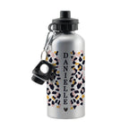 Personalised Leopard Print Silver Drinks Bottle | Inspired Creative Gifts | UK Supplier