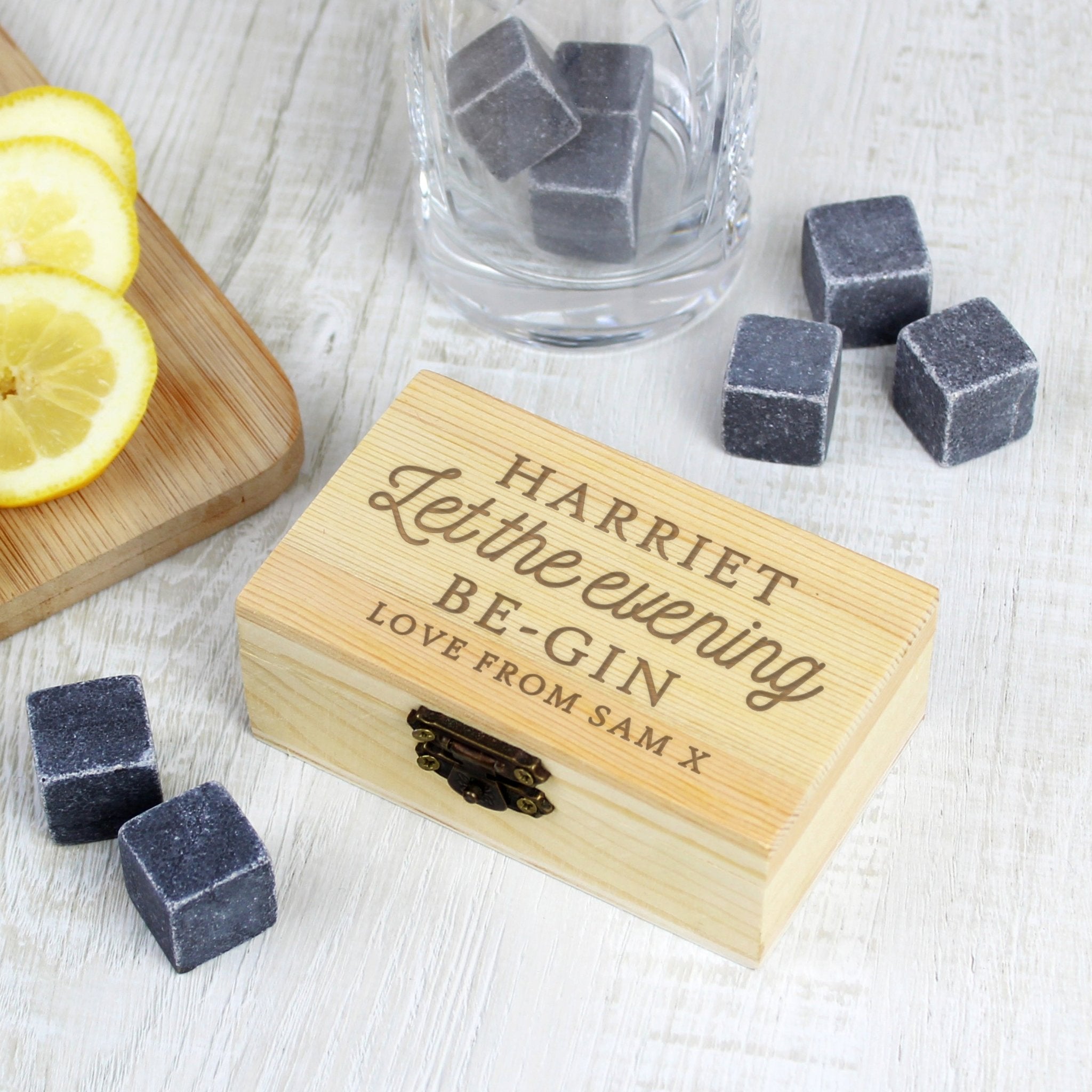 Personalised Let The Evening Be - Gin Cooling Stones | Inspired Creative Gifts | UK Supplier