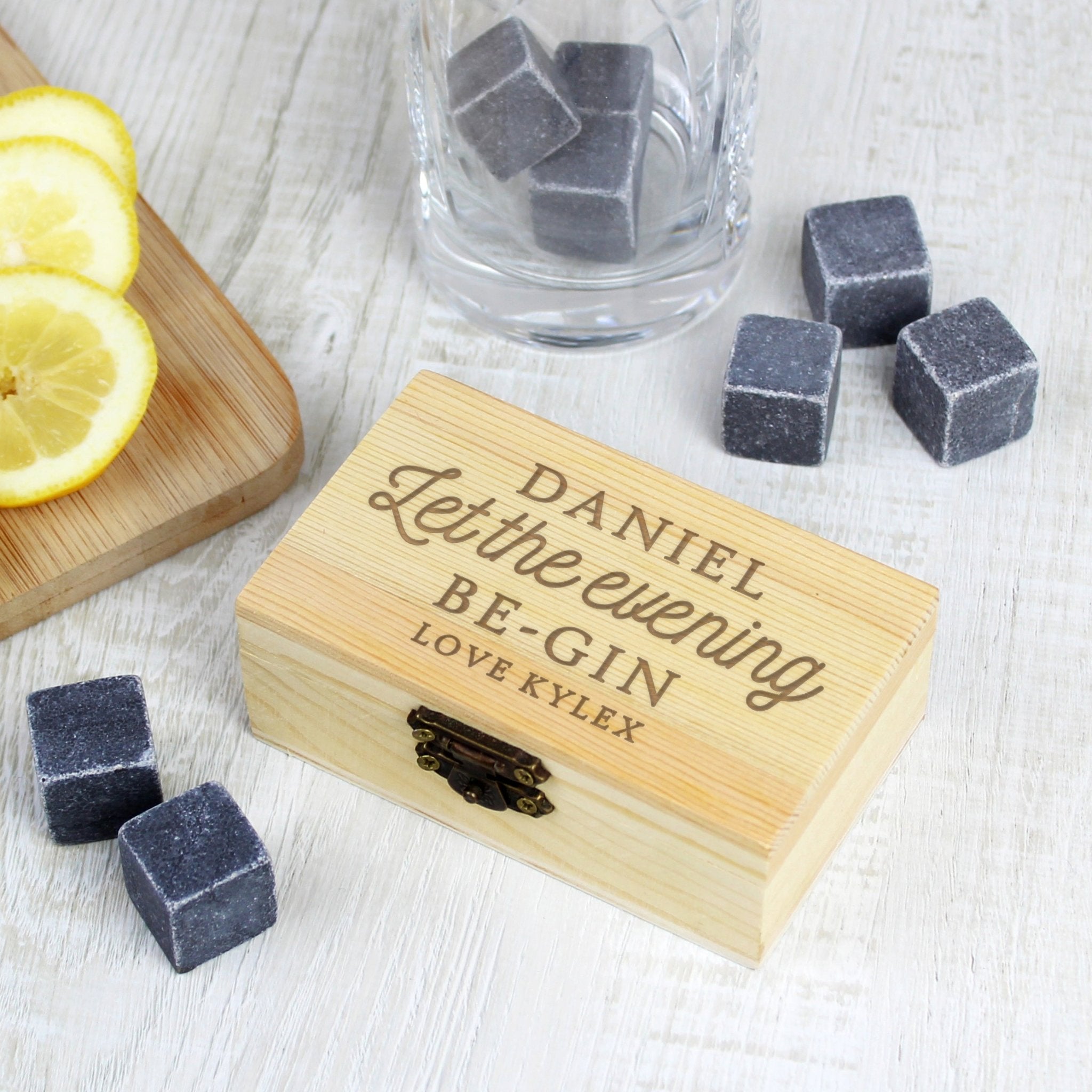 Personalised Let The Evening Be - Gin Cooling Stones | Inspired Creative Gifts | UK Supplier
