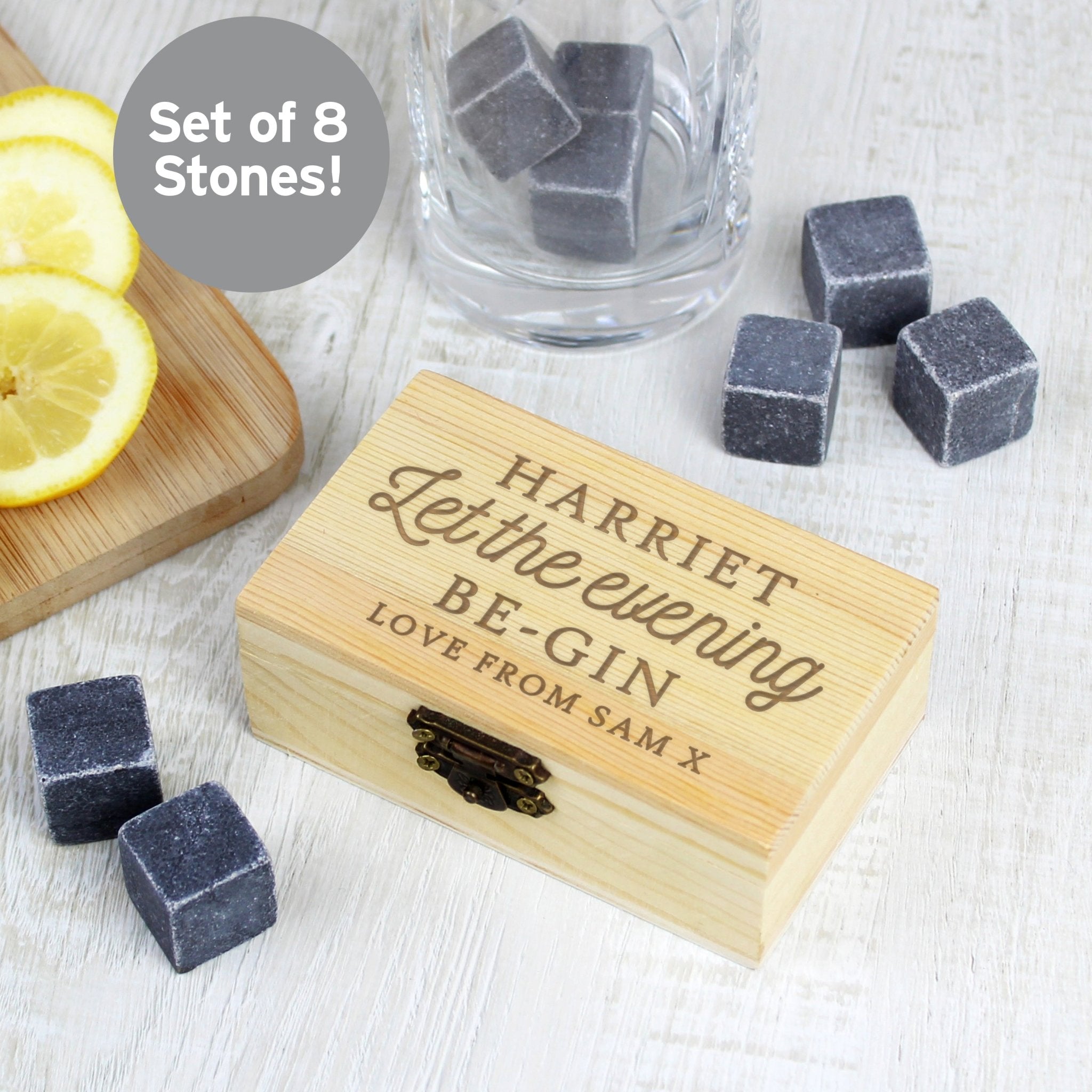 Personalised Let The Evening Be - Gin Cooling Stones | Inspired Creative Gifts | UK Supplier
