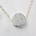 Personalised Libra Zodiac Star Sign Silver Tone Necklace (September 23rd - October 22nd) | Inspired Creative Gifts | UK Supplier