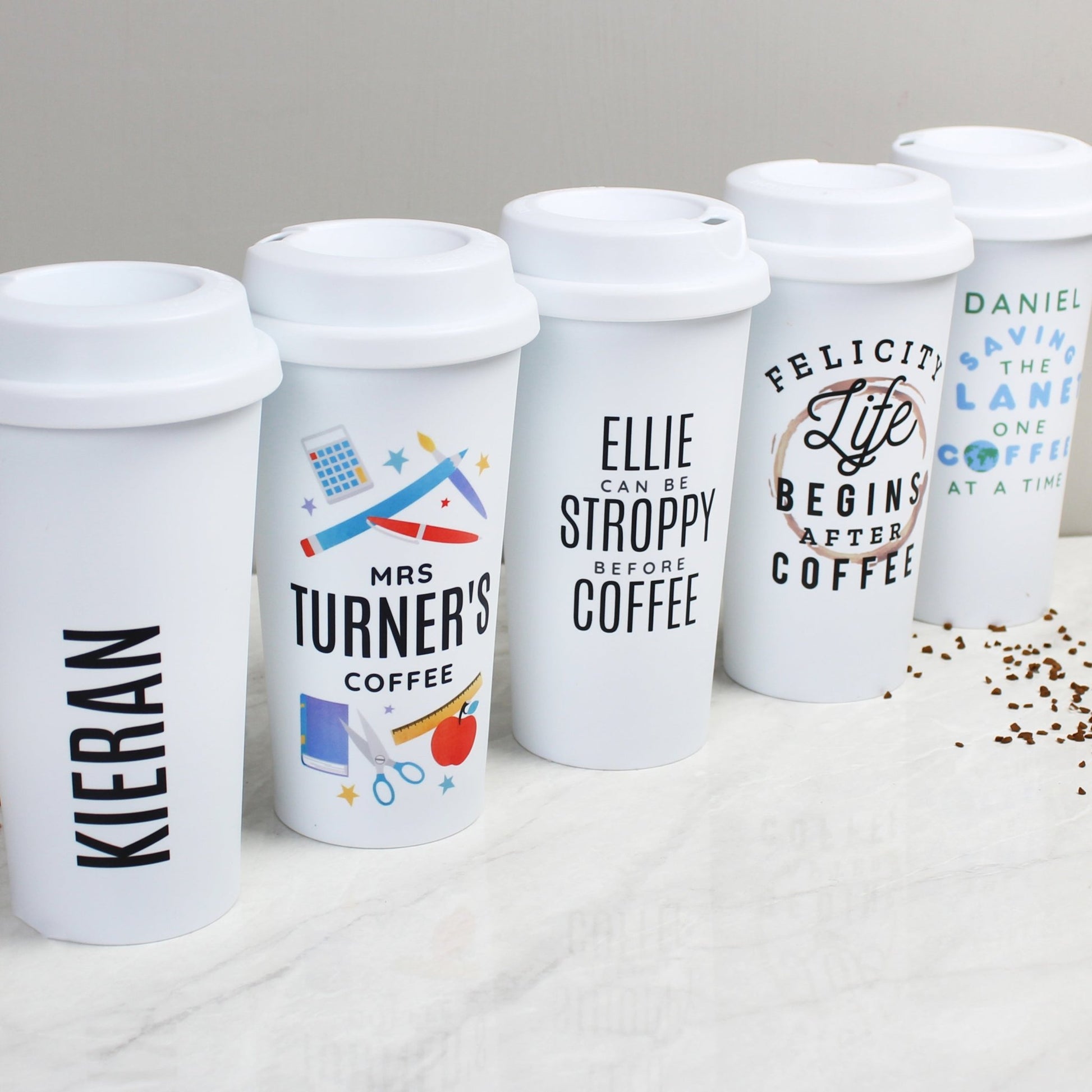 Personalised 'Life Begins After Coffee' Insulated Reusable Eco Travel Cup | Inspired Creative Gifts