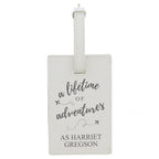Personalised 'Lifetime of Adventures' Cream Luggage Tag | Inspired Creative Gifts | UK Supplier