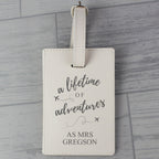 Personalised 'Lifetime of Adventures' Cream Luggage Tag | Inspired Creative Gifts | UK Supplier