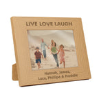 Personalised Live Love Laugh 5x7 Landscape Oak Finish Photo Frame | Inspired Creative Gifts | UK Supplier