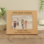 Personalised Live Love Laugh 5x7 Landscape Oak Finish Photo Frame | Inspired Creative Gifts | UK Supplier