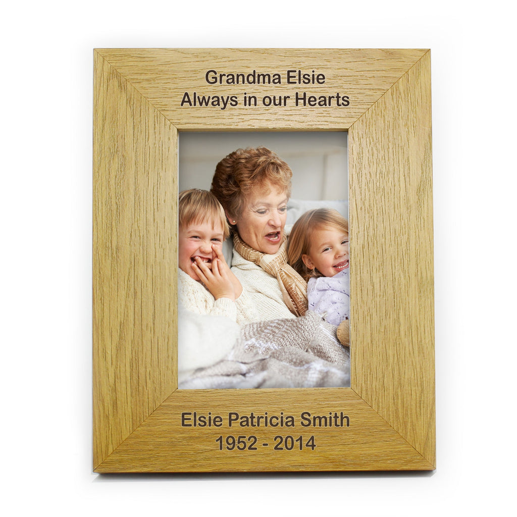 Personalised Long Message 6x4 Oak Finish Photo Frame | Inspired Creative Gifts | UK Supplier