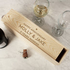 Personalised Love Heart Wooden Wine Bottle Box | Inspired Creative Gifts | UK Supplier