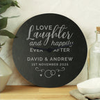 Personalised Love Laughter Slate Clock | Inspired Creative Gifts | UK Supplier
