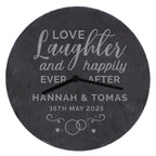 Personalised Love Laughter Slate Clock | Inspired Creative Gifts | UK Supplier