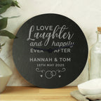 Personalised Love Laughter Slate Clock | Inspired Creative Gifts | UK Supplier