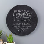 Personalised Love Laughter Slate Clock | Inspired Creative Gifts | UK Supplier