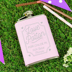 Personalised Love Potion Pink Hip Flask | Inspired Creative Gifts | UK Supplier