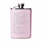 Personalised Love Potion Pink Hip Flask | Inspired Creative Gifts | UK Supplier
