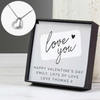 Personalised Love you Sterling Silver Heart Necklace and Box | Inspired Creative Gifts | UK Supplier