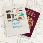 Personalised Male Essentials Cream Passport Holder | Inspired Creative Gifts | UK Supplier
