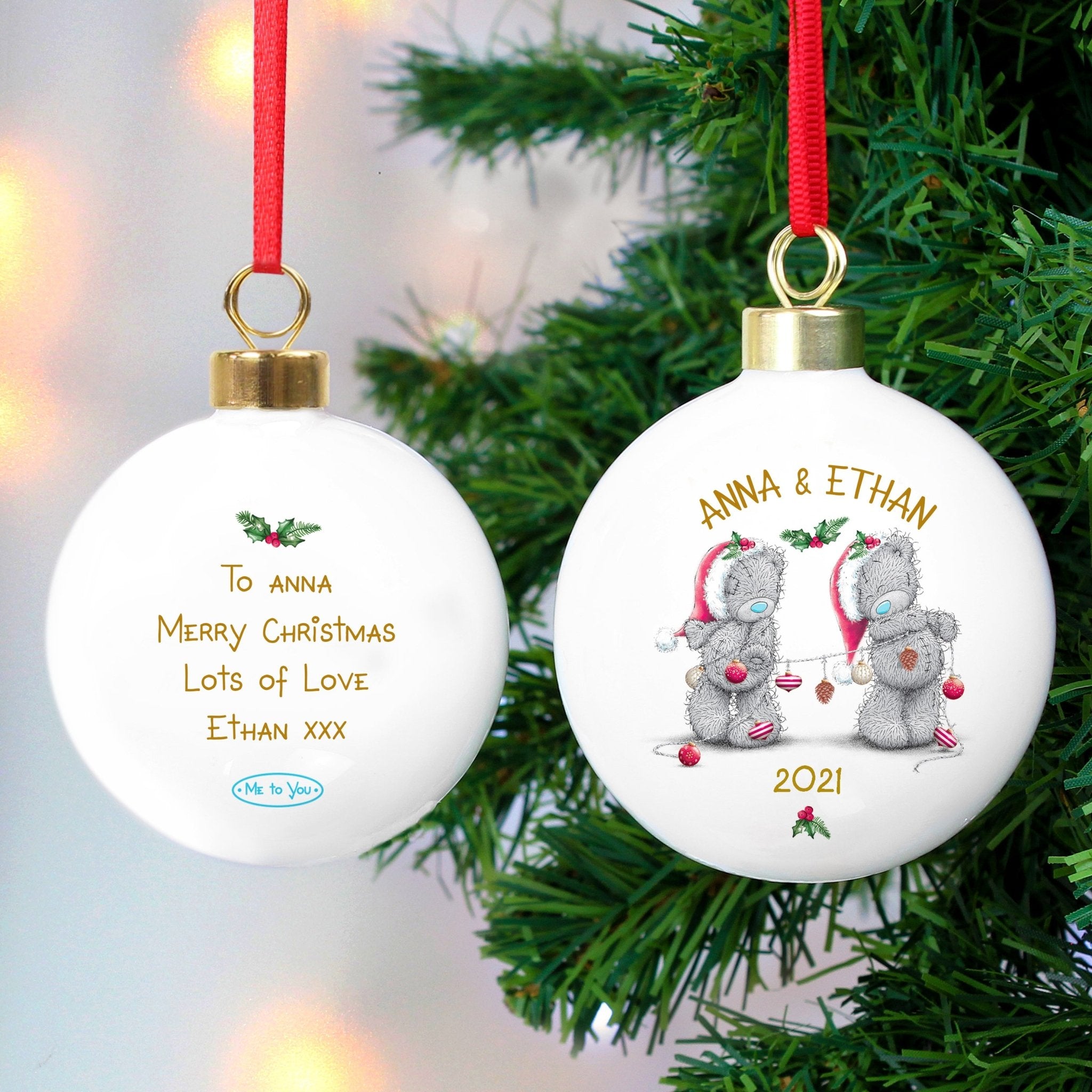 Personalised Me to You Christmas Couple's Bauble | Inspired Creative Gifts | UK Supplier