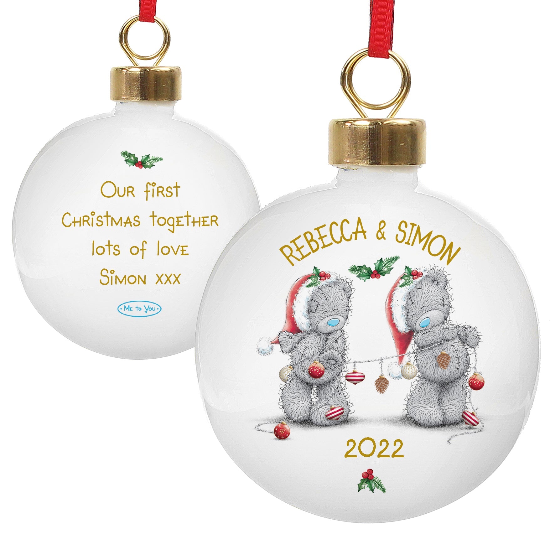 Personalised Me to You Christmas Couple's Bauble | Inspired Creative Gifts | UK Supplier