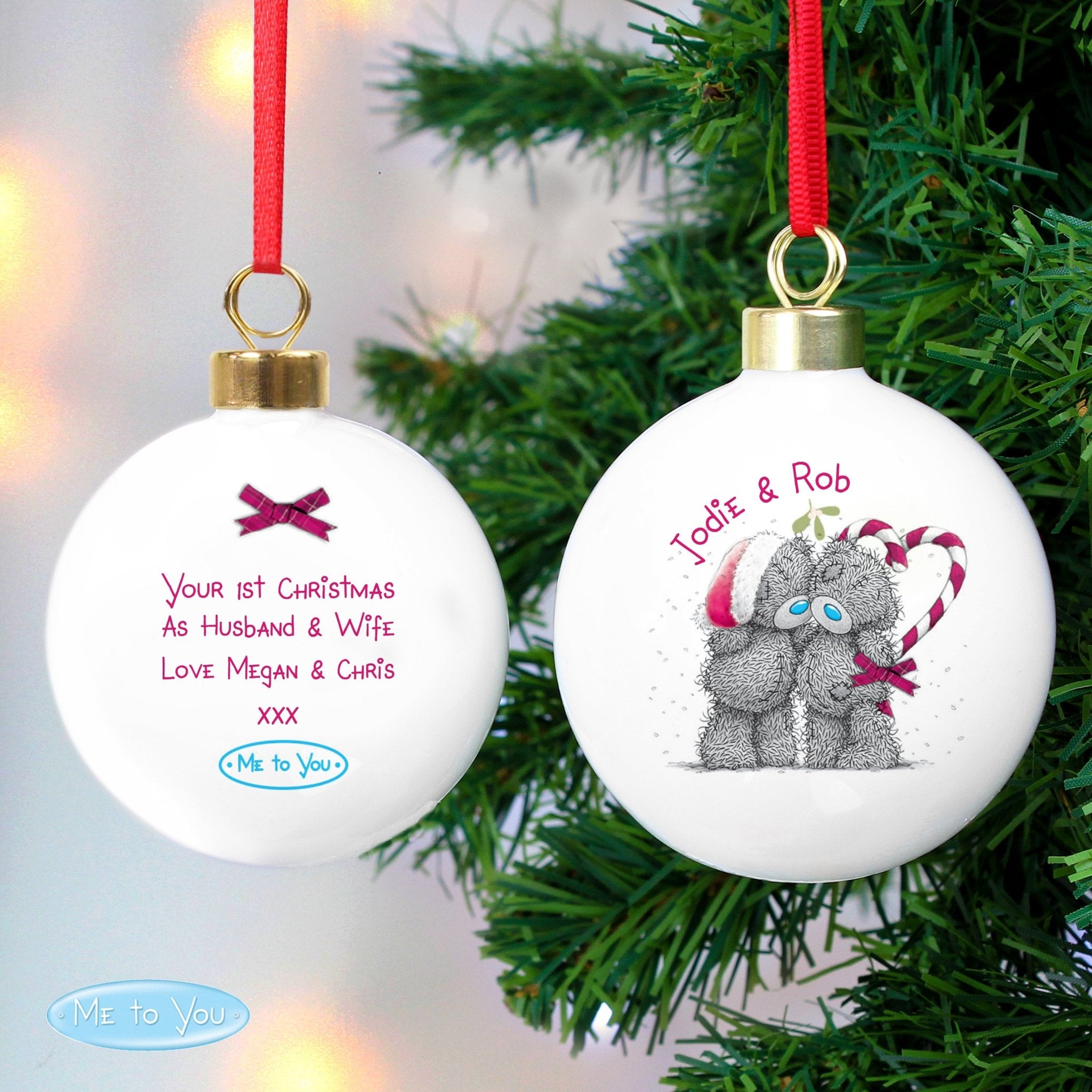 Personalised Me To You Couple Christmas Bauble | Inspired Creative Gifts | UK Supplier